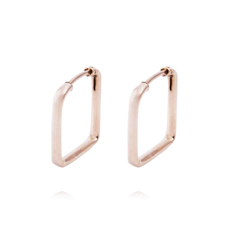 JB JOYAS BARON - Aros Oro Miel de 18kt Cuadrado Pequeño