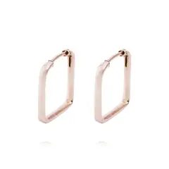 JB JOYAS BARON - Aros Oro Miel de 18kt Cuadrado Pequeño