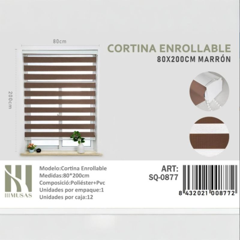 ANGELES DEL HOGAR - CORTINA ROLLER DUO LISA 80CM X 200CM