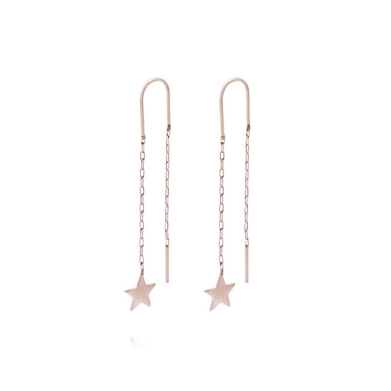 JB JOYAS BARON - Aros Oro Miel de 18kt  Cadena Estrella