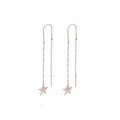 JB JOYAS BARON - Aros Oro Miel de 18kt Cadena Estrella