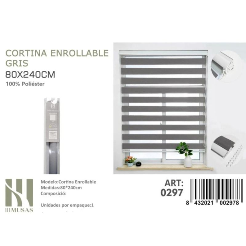 ANGELES DEL HOGAR - CORTINA ROLLER DUO LISA 80CM X 240CM