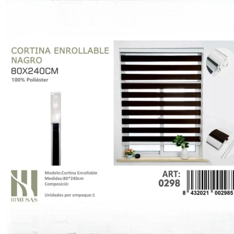 ANGELES DEL HOGAR - CORTINA ROLLER DUO LISA 80CM X 240CM