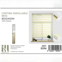 ANGELES DEL HOGAR - CORTINA ROLLER DUO LISA 80CM X 240CM