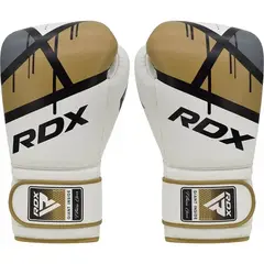 RDX - Guantes de boxeo F7 Ego Talla 14oz (Blanco-Dorado)