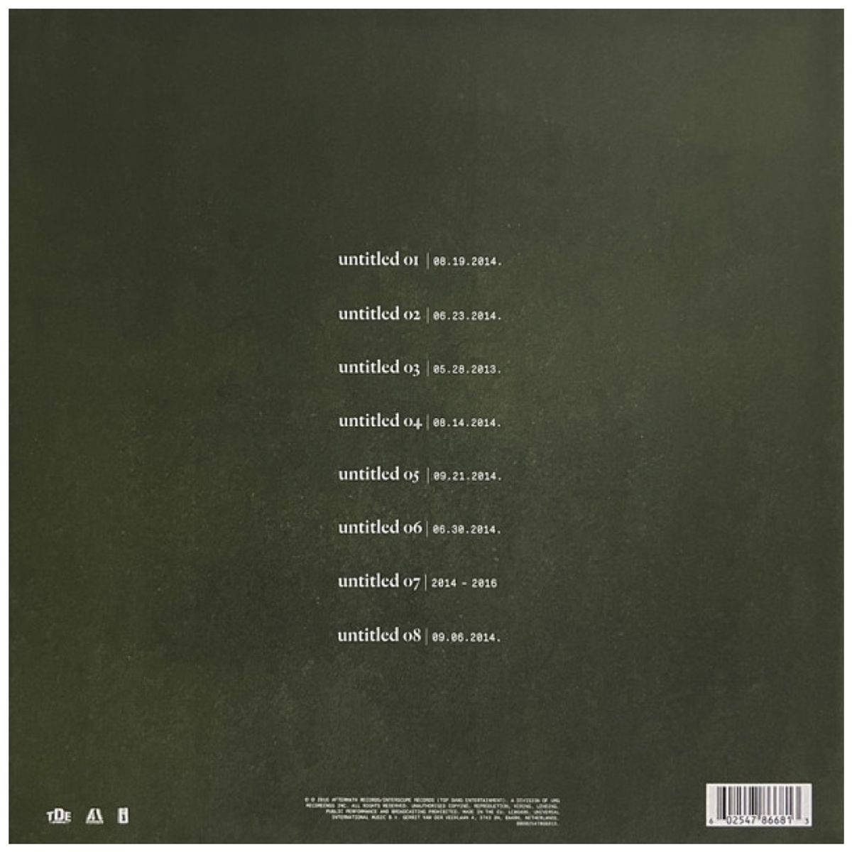HITWAY MUSIC - KENDRICK LAMAR - UNTITLED UNMASTERED - VINILO
