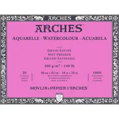 ARCHES - Block Acuarela 300gr Grano Satinado 20 Hojas 46x61 cm