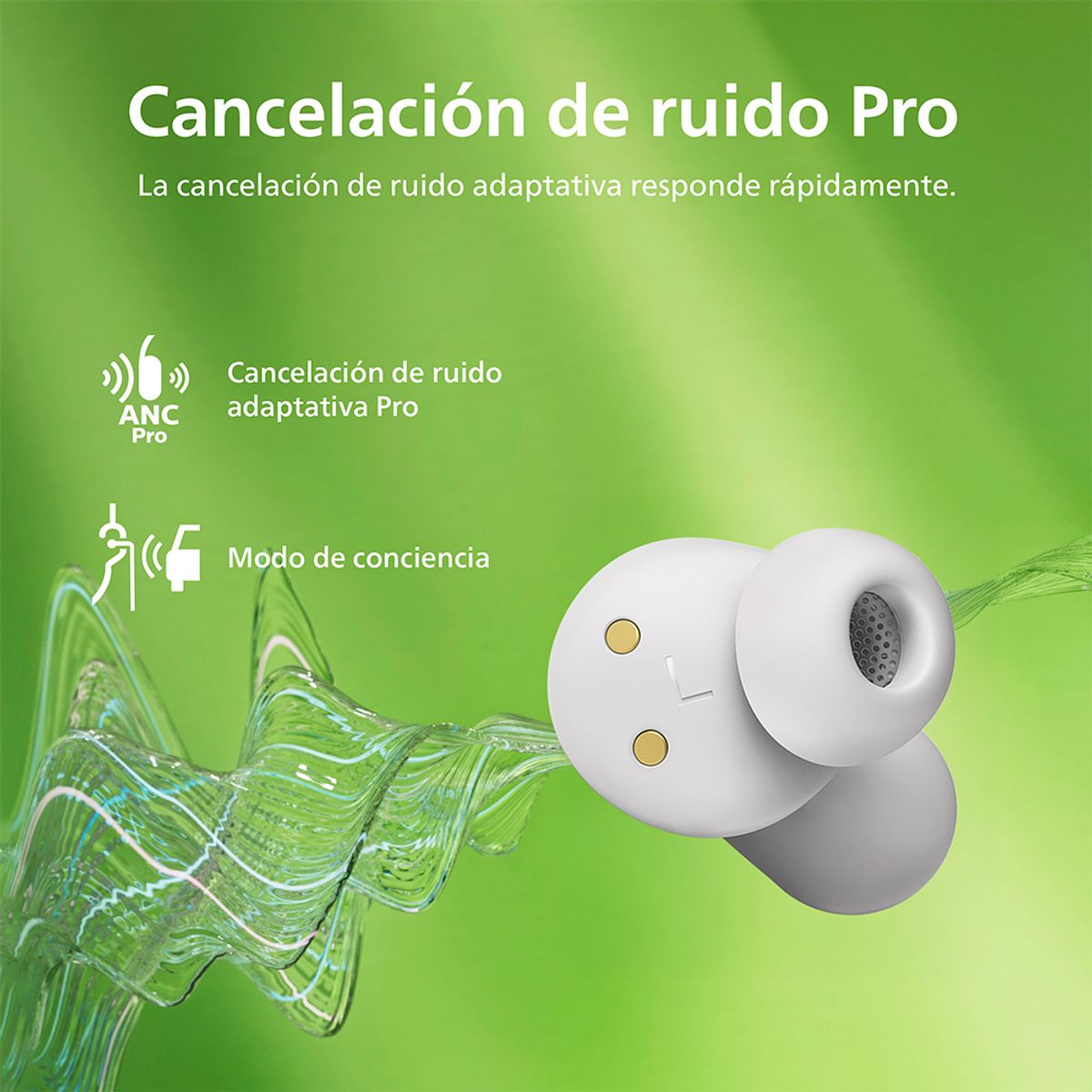 PHILIPS - Audífonos Bluetooth TWS Noise Cancelling Active Philips TAT3509 Blanco