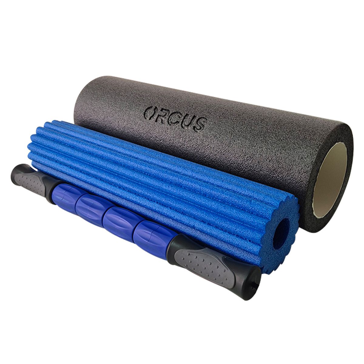 ORCUS - SET 3 EN 1 FOAM ROLLER + RODILLO + MASAJEADOR ORCUS AZUL