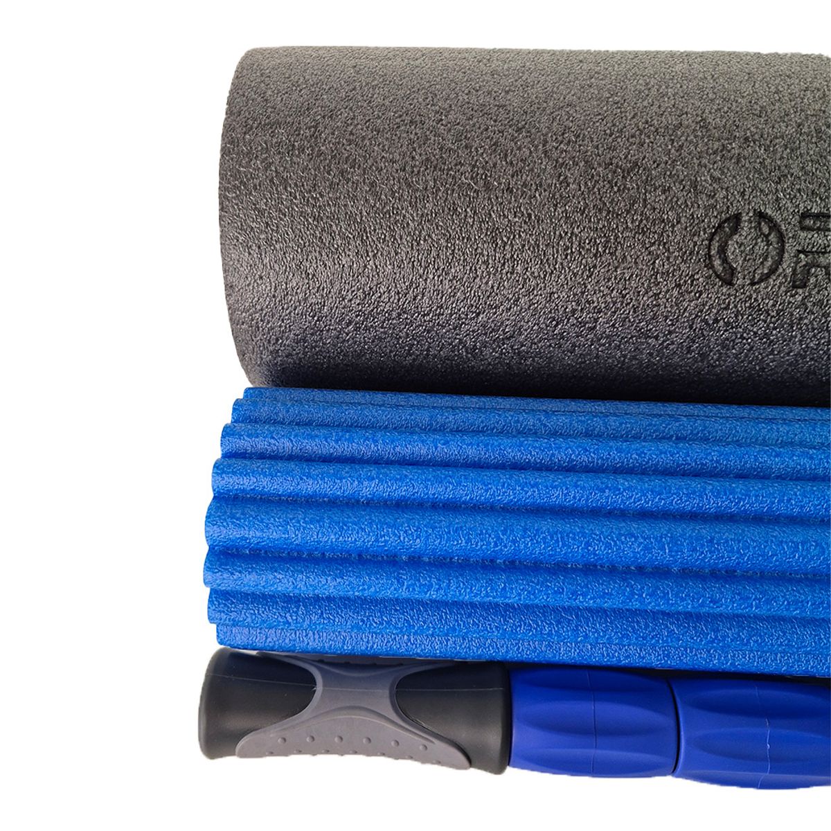 ORCUS - SET 3 EN 1 FOAM ROLLER + RODILLO + MASAJEADOR ORCUS AZUL