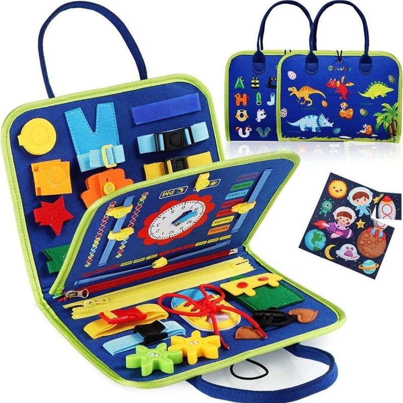 GENERICO - Tablero De Juguetes Educativos Sensoriales Montessori Azul