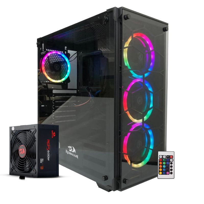REDRAGON - Combo Gabinete + Fuente 600W 80+ Bronce - Redragon WheelJack GC606