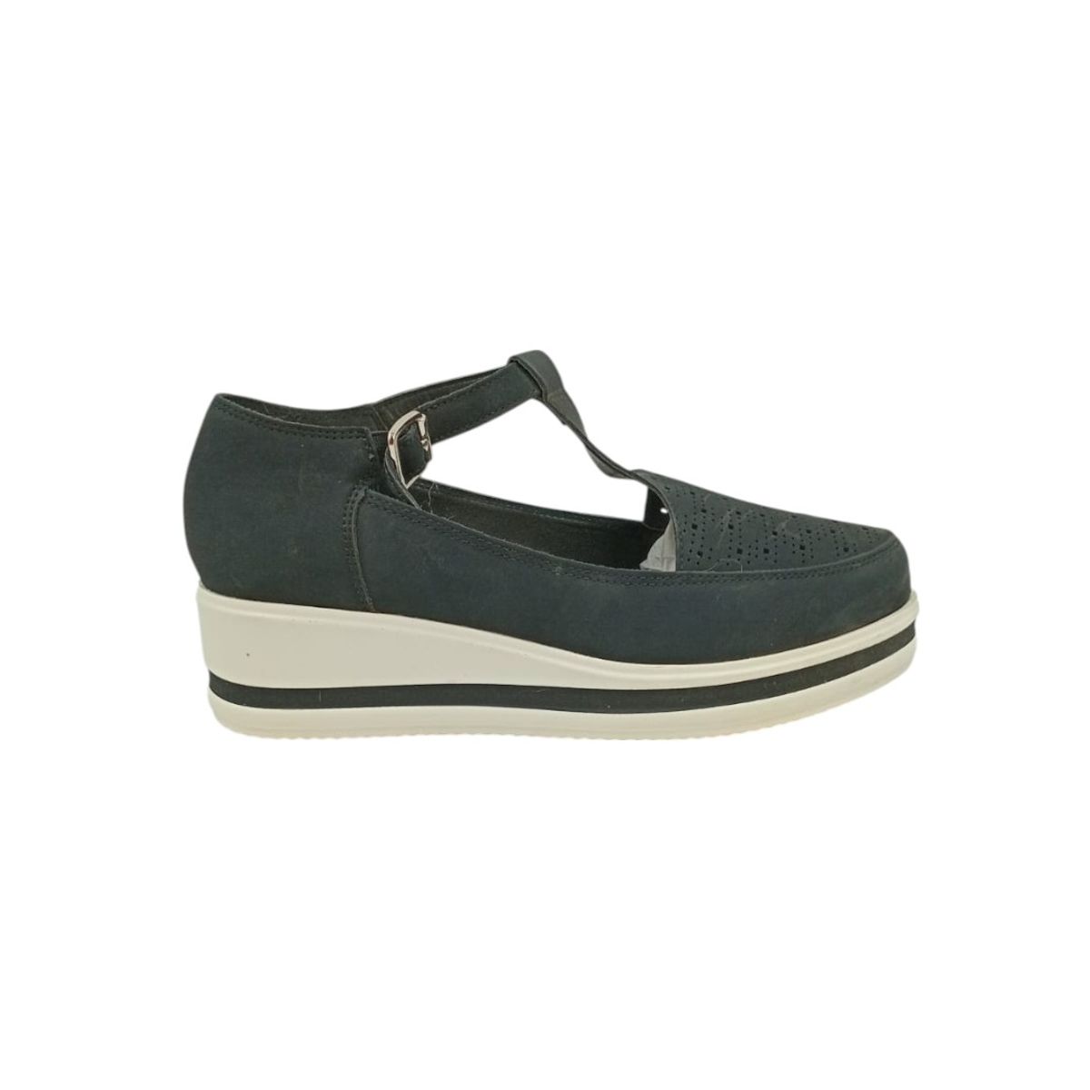 HERIEL - Zapato Panchita Negra Plataforma