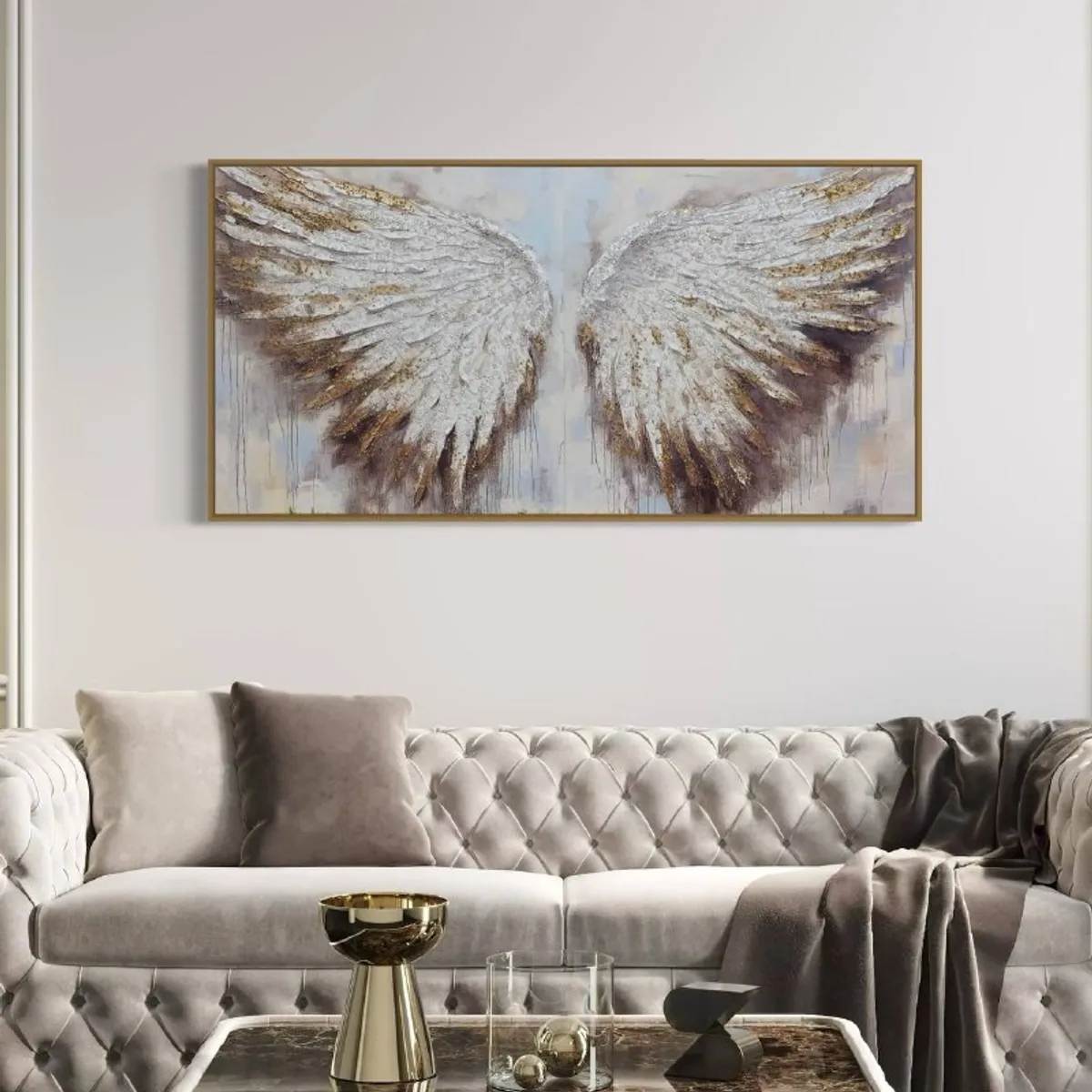 DEKAM DISEÑO - CUADRO PORCELANA  DIAMANTES ALAS  140X70 CMS