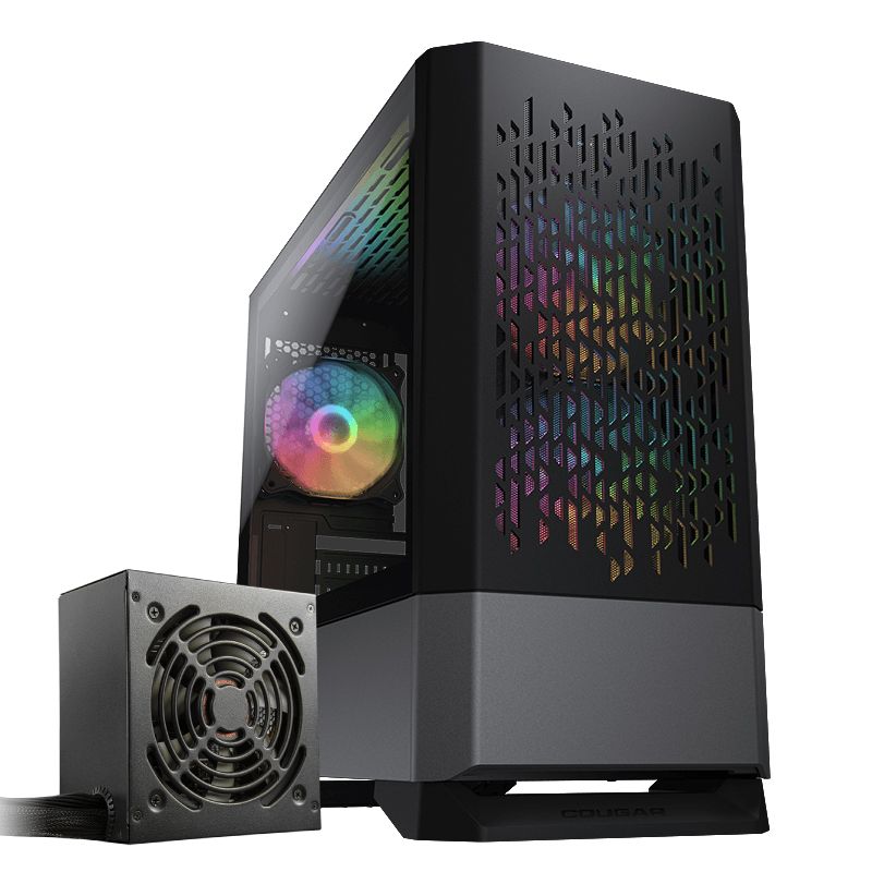 COUGAR - Combo Gabinete + Fuente 550W 80+ Bronce - Cougar MG140 Air RGB