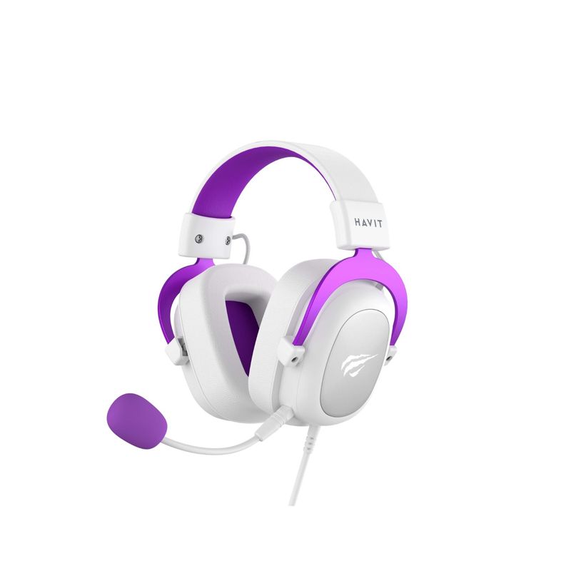 HAVIT - Audífonos Gaming Headphones Micrófono 53mm H2002dPU Havit Blanco/Morado