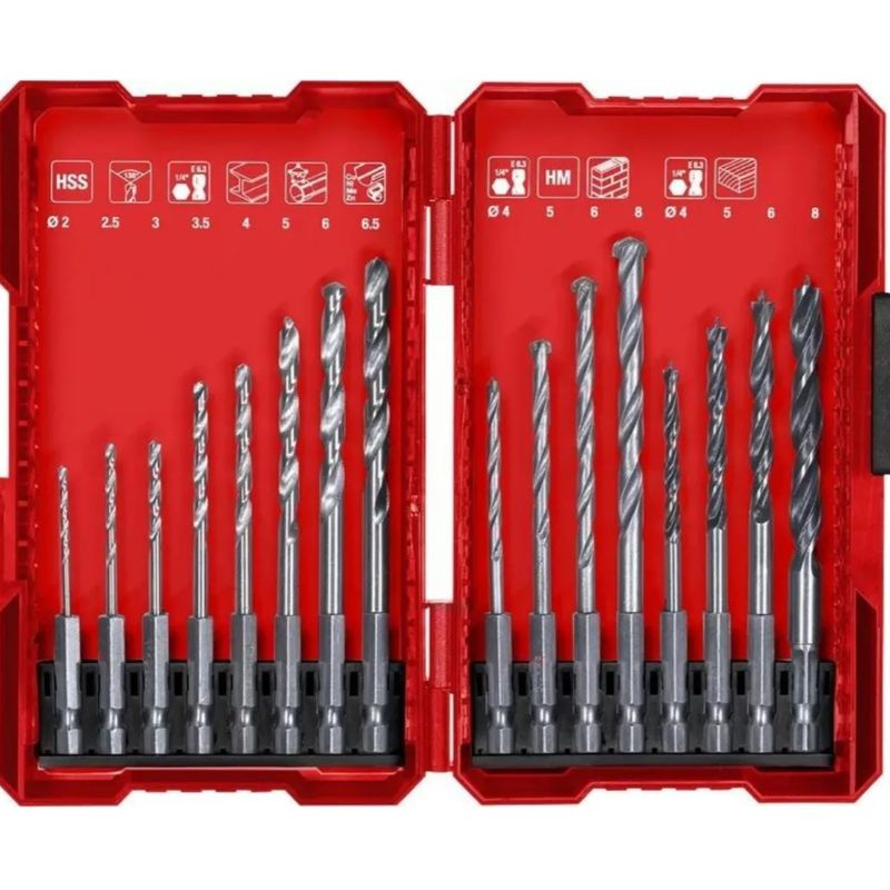 KWB - Set Kit Kwb 16 Mechas Hexagonales Caja Hss/pared/madera M