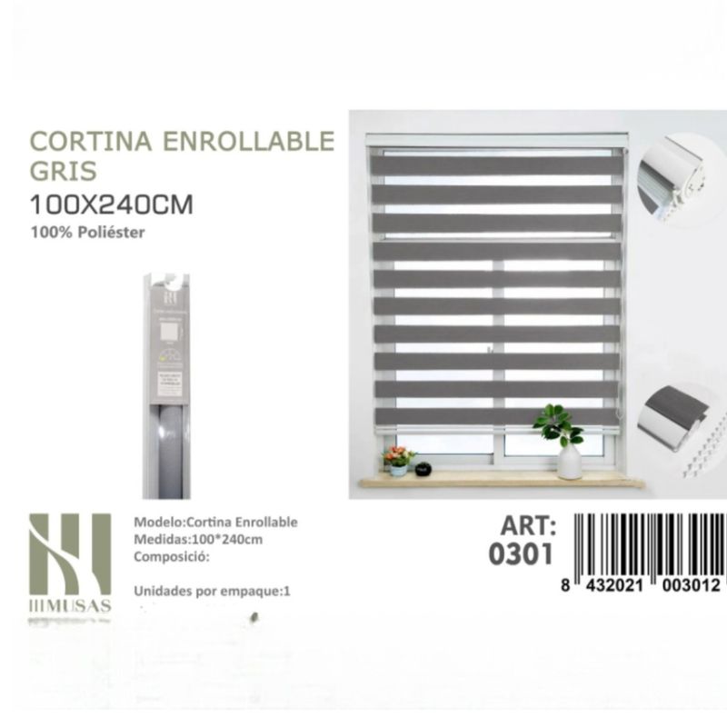 ANGELES DEL HOGAR - CORTINA ROLLER DUO LISA 100CM X 240CM