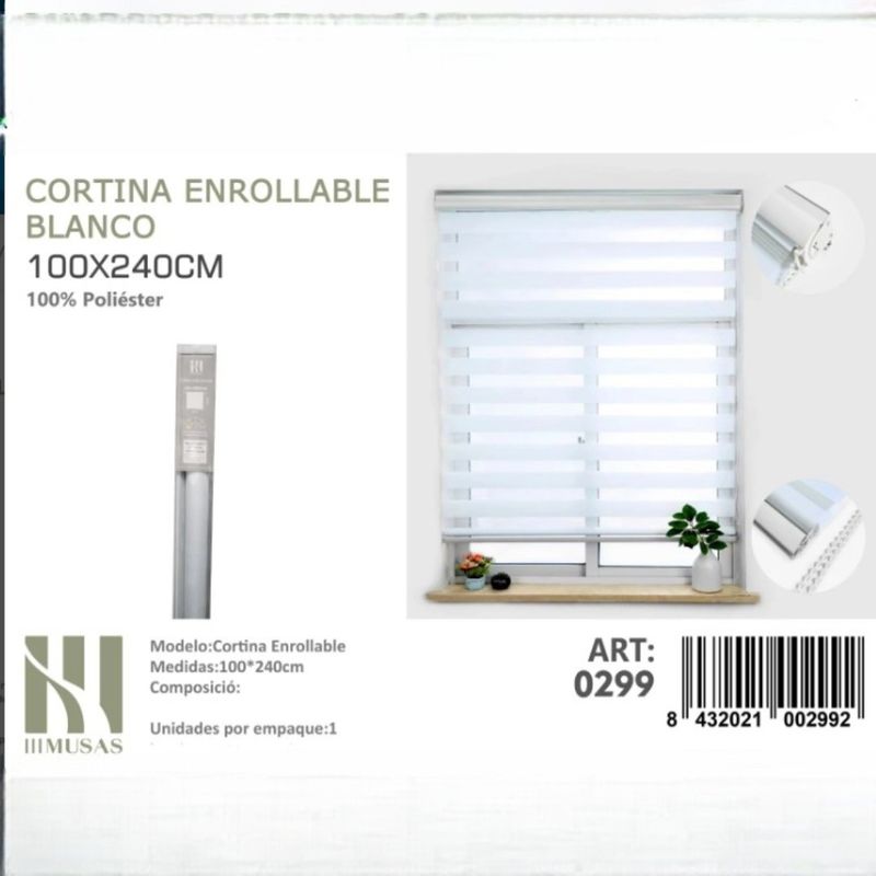 ANGELES DEL HOGAR - CORTINA ROLLER DUO LISA 100CM X 240CM