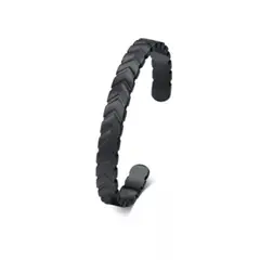 GOIA - Pulsera Esclava Trenzada 17-19 cm Acero Inoxidable - Negra