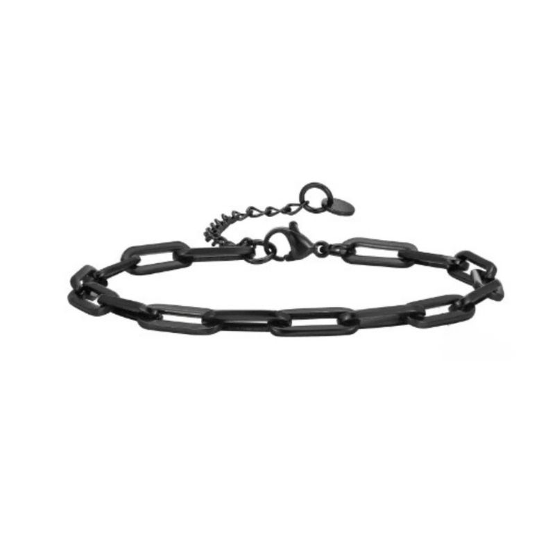 GOIA - Pulsera Unisex Cadena Hip Hop 185 cm Acero Inoxidable - Negra