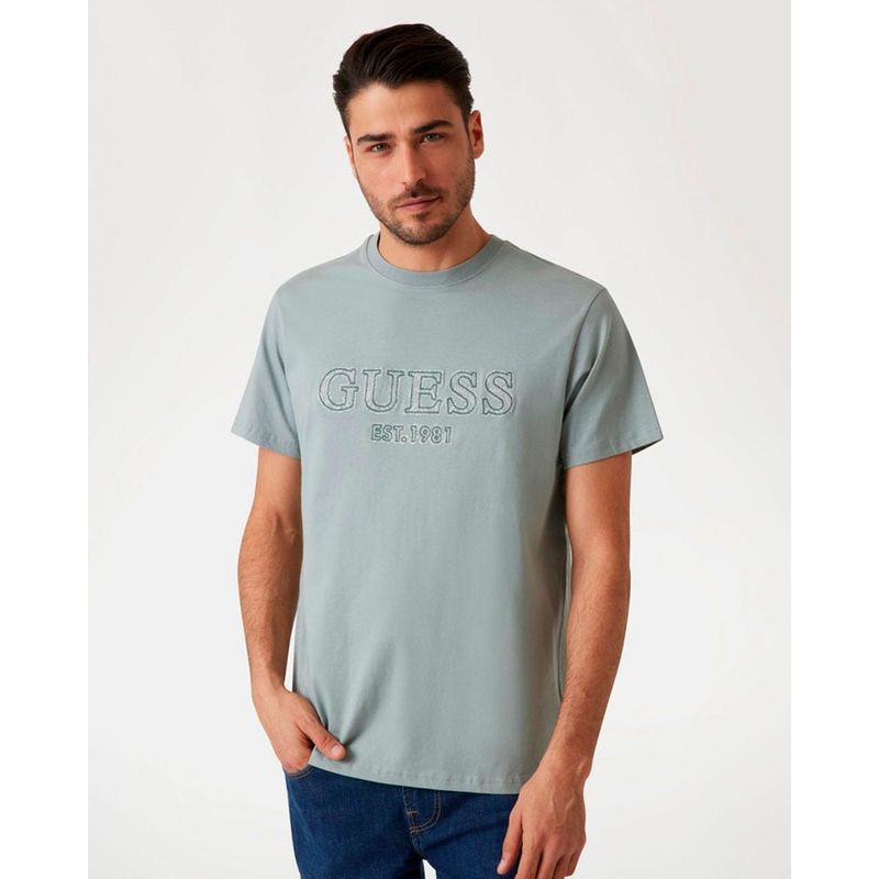 GUESS - Polera Ss Cn Embrotee Gris