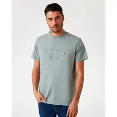 GUESS - Polera Ss Cn Embrotee Gris