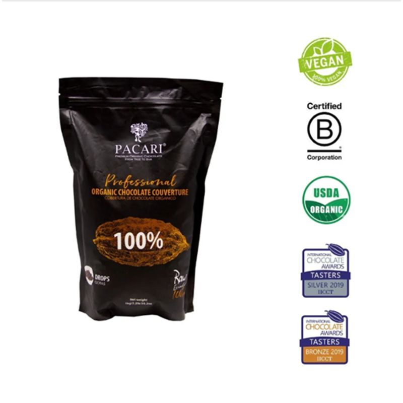 Pacari - Chip De Chocolate Orgánico 100% Cacao 1 Kg Pacari Sin Gluten