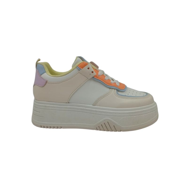 HERIEL - Zapatilla Blanca Plataforma Mujer