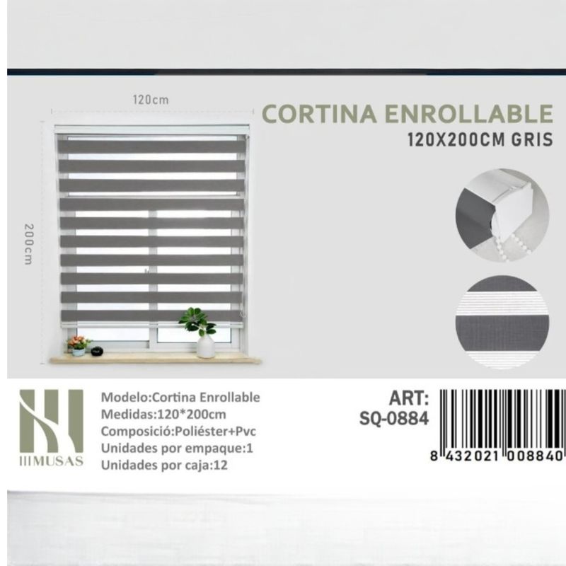 ANGELES DEL HOGAR - CORTINA ROLLER DUO LISA 120CM X 200CM