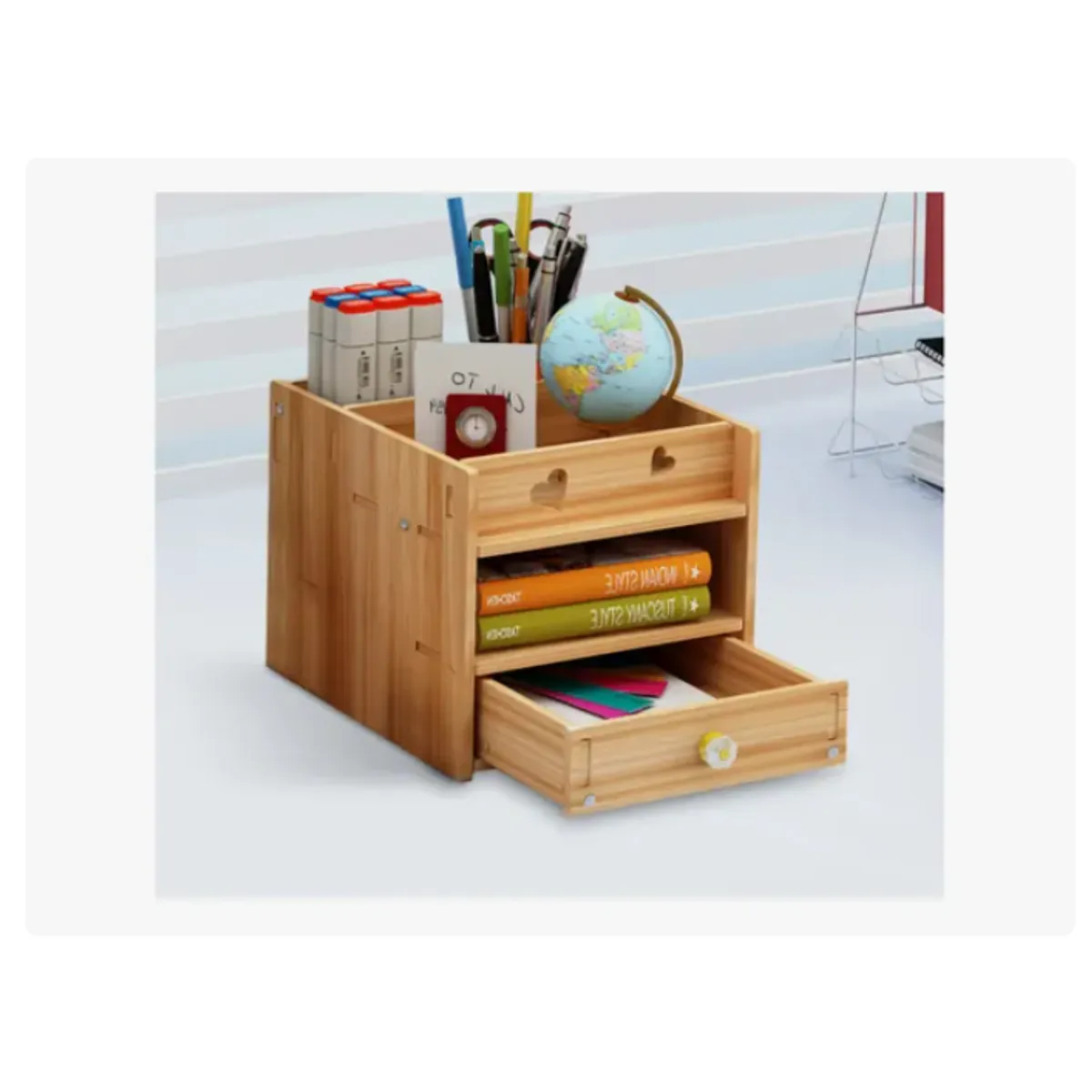 GENERICO - Elevador Base Soporte Monitor + Organizador De Escritorio