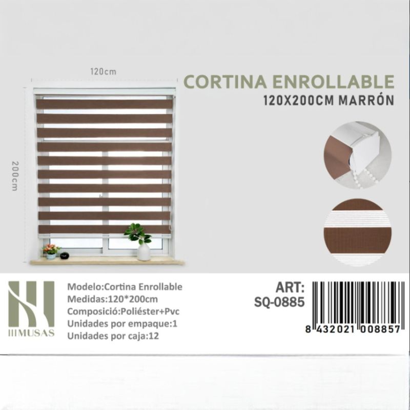 ANGELES DEL HOGAR - CORTINA ROLLER DUO LISA 120CM X 200CM