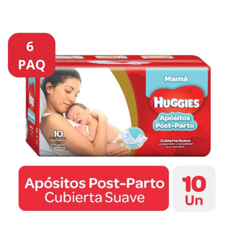 HUGGIES - Aposito Post- Parto Huggies (10 und) x 6 paquetes