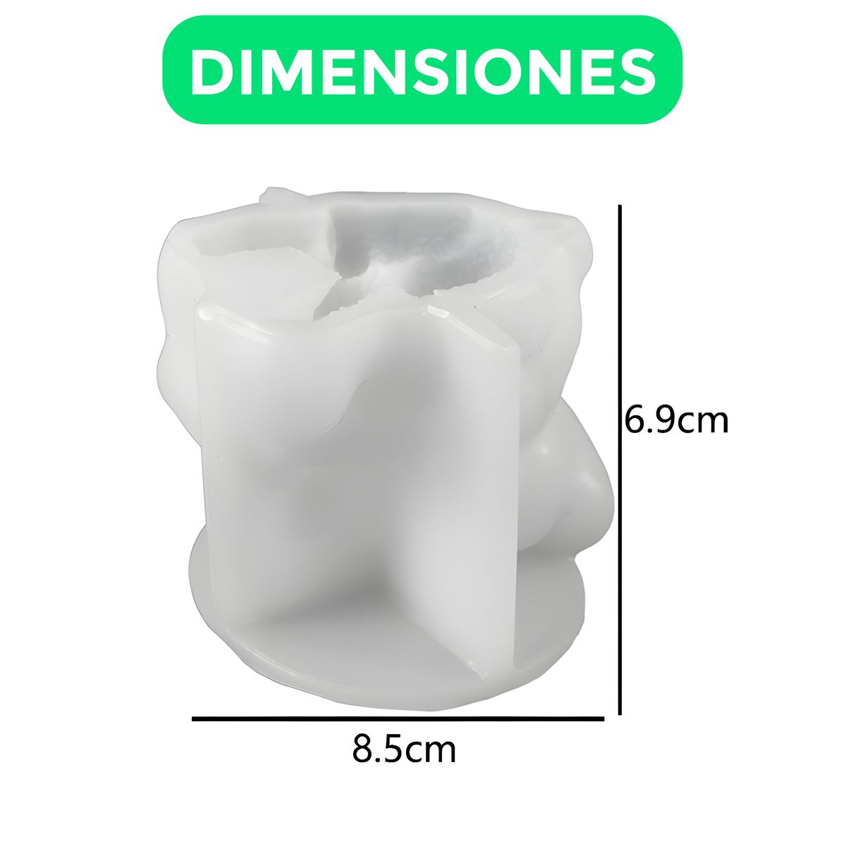 GENERICO - Pack 3 Moldes Silicona Ositos Oso Abrazados Velas 8.5x6.9 Cm