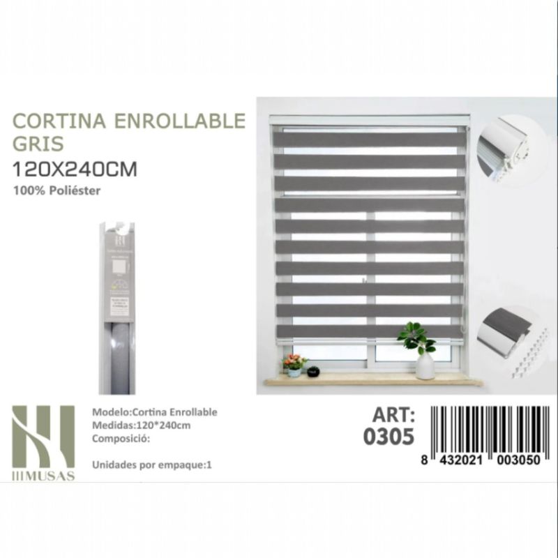 ANGELES DEL HOGAR - CORTINA ROLLER DUO LISA 120CM X 240CM