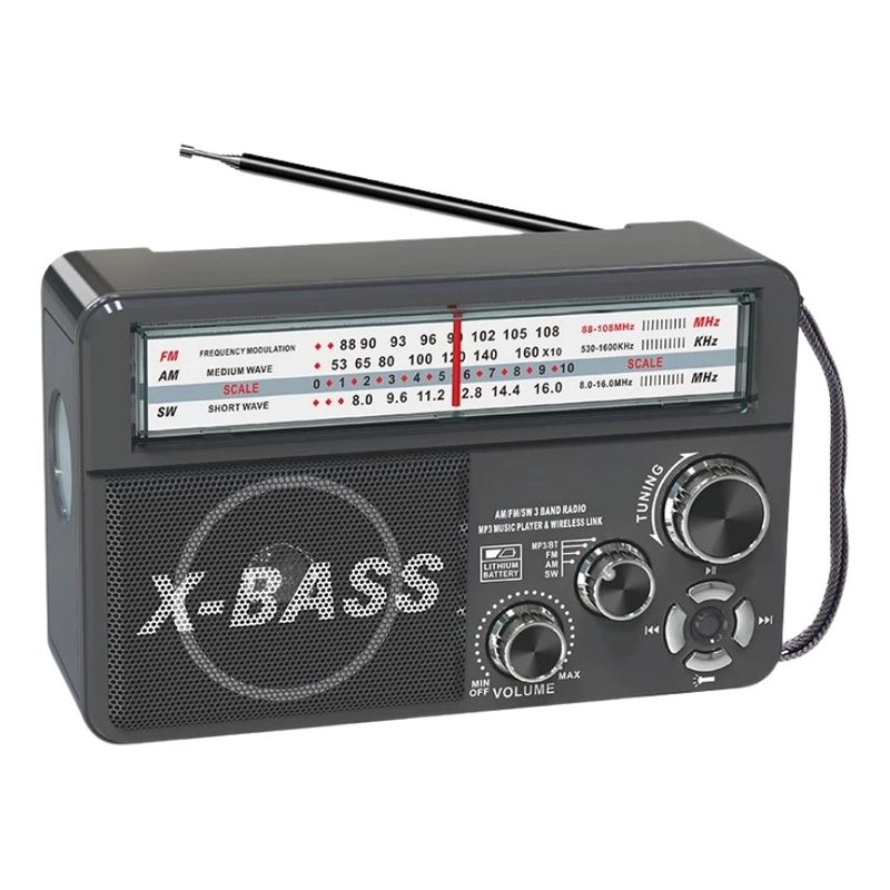 GENERICO - Radio Portátil+linterna+panel Solar+bluetooth