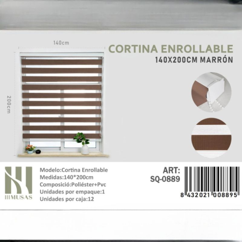 ANGELES DEL HOGAR - CORTINA ROLLER DUO LISA 140CM X 200CM