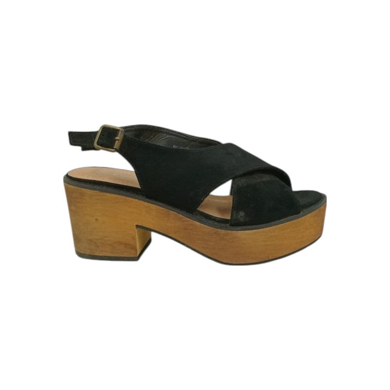HERIEL - Sandalia Negra Plataforma Mujer