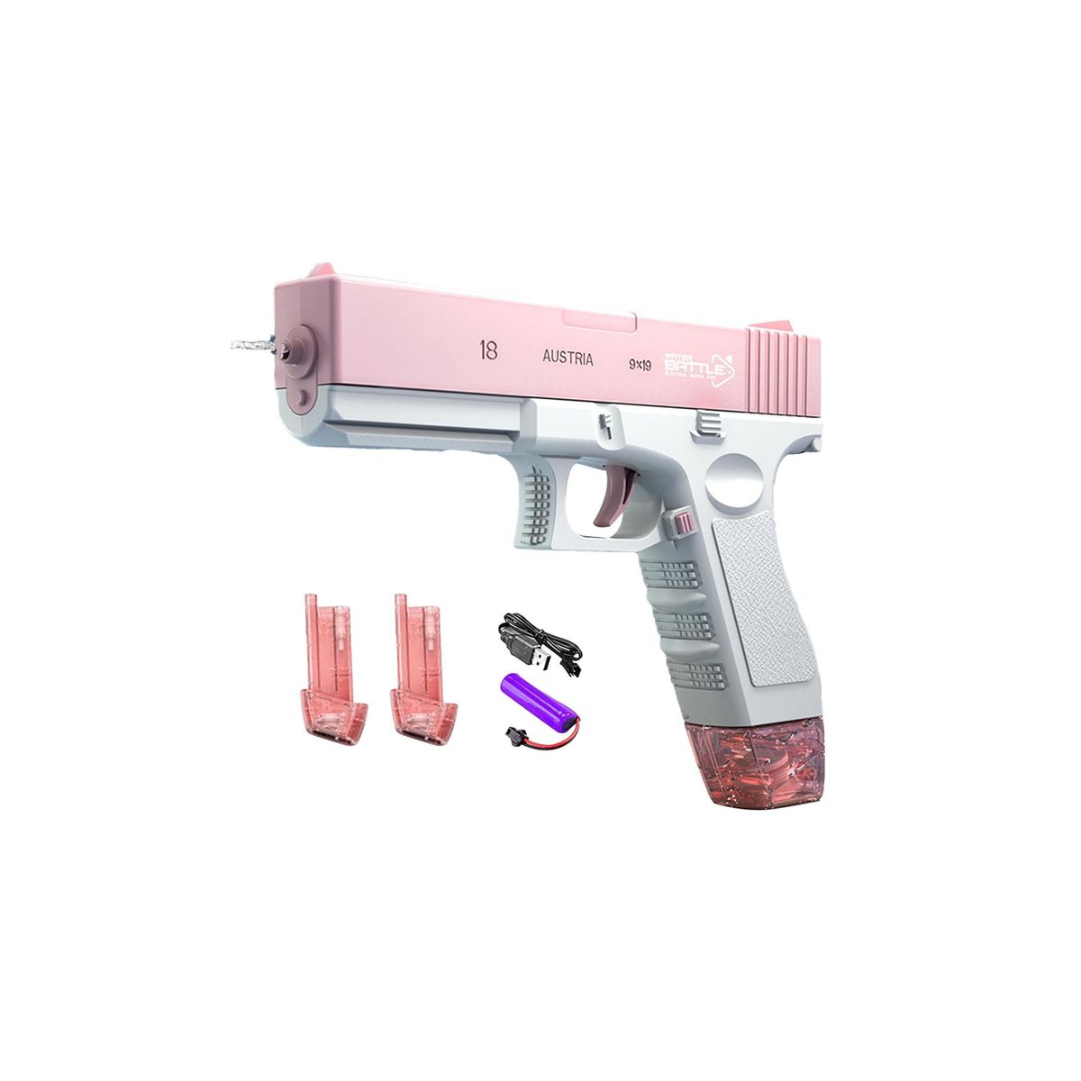 PUNTO STORE - Pistola De Agua Recargable Rosado Lanzamiento Continuo - PS