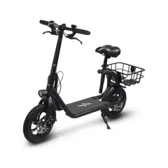 IMPORTCLICK - Scooter Electrico Asiento Plegable Cesto Jaula 20 Km/H Negro