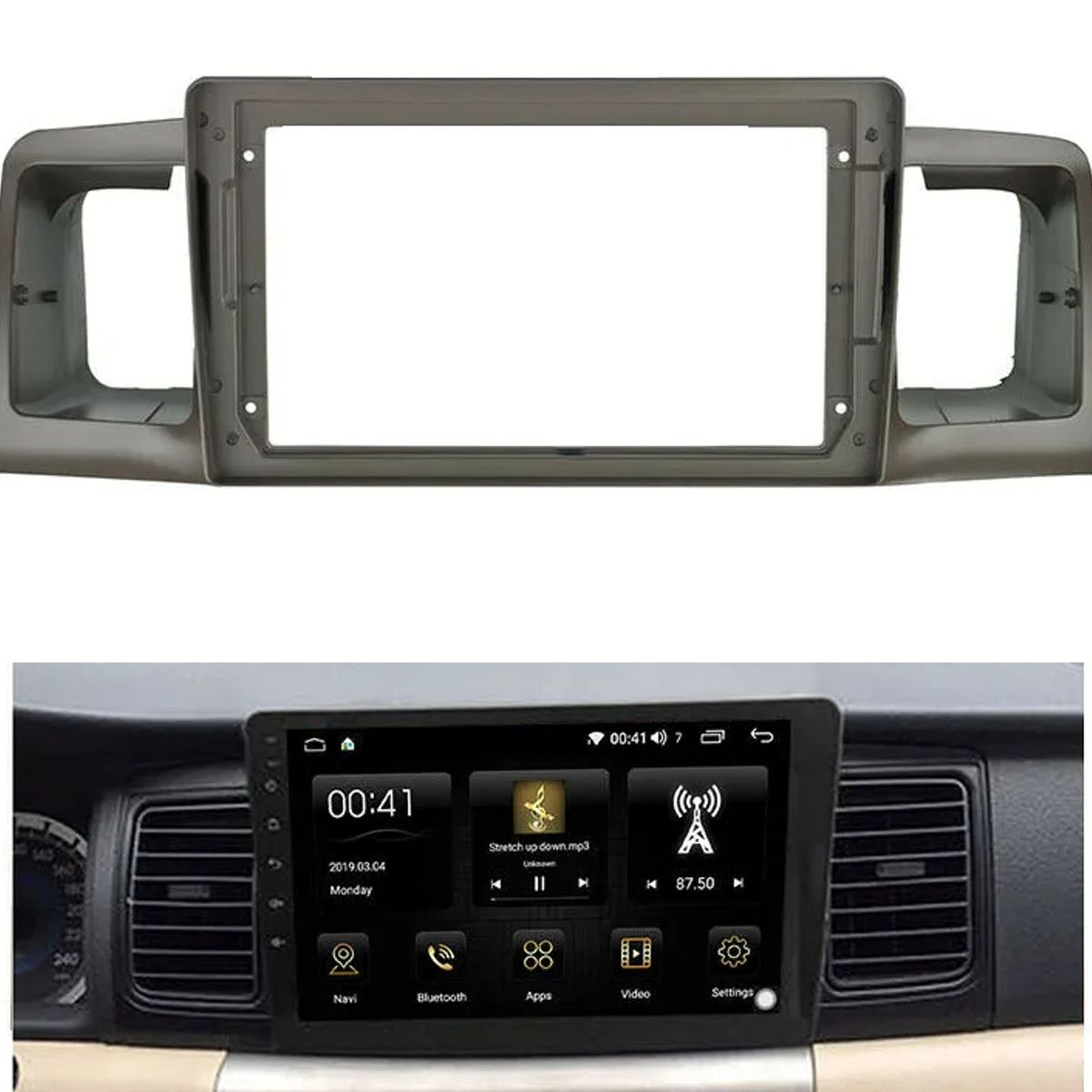 GENERICO - Bisel Radio Pantalla Toyota Corolla 2008 - 2014 9pul Karvas