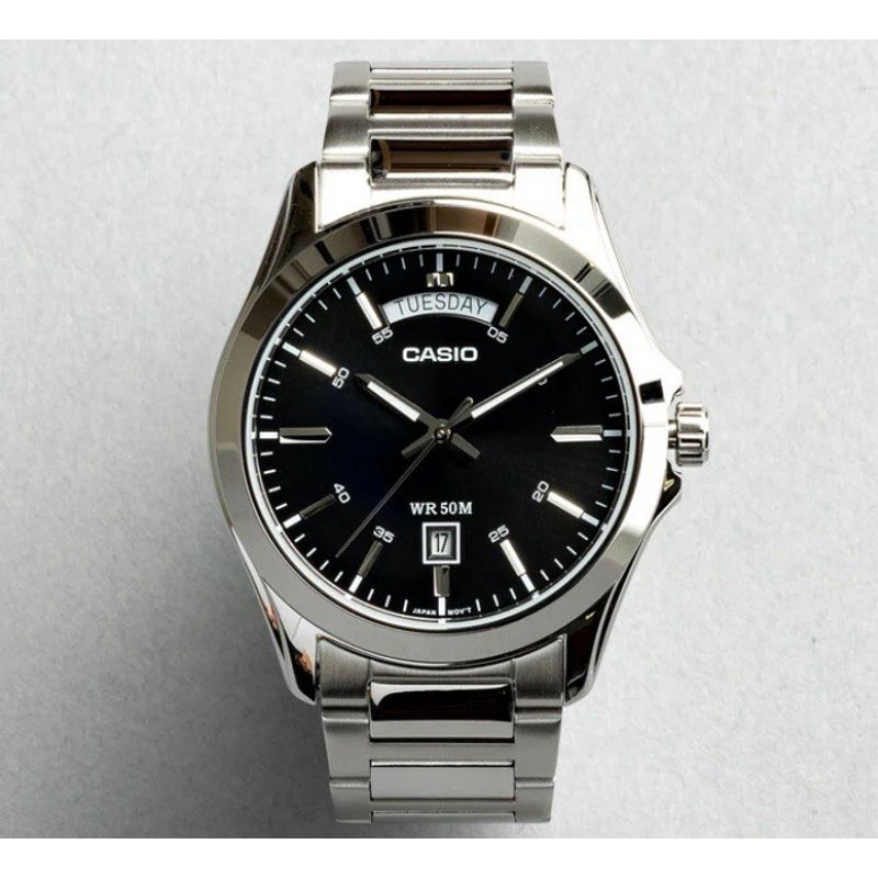 CASIO - reloj casio mtp1370d-1a1 hombre analogo metal calendario