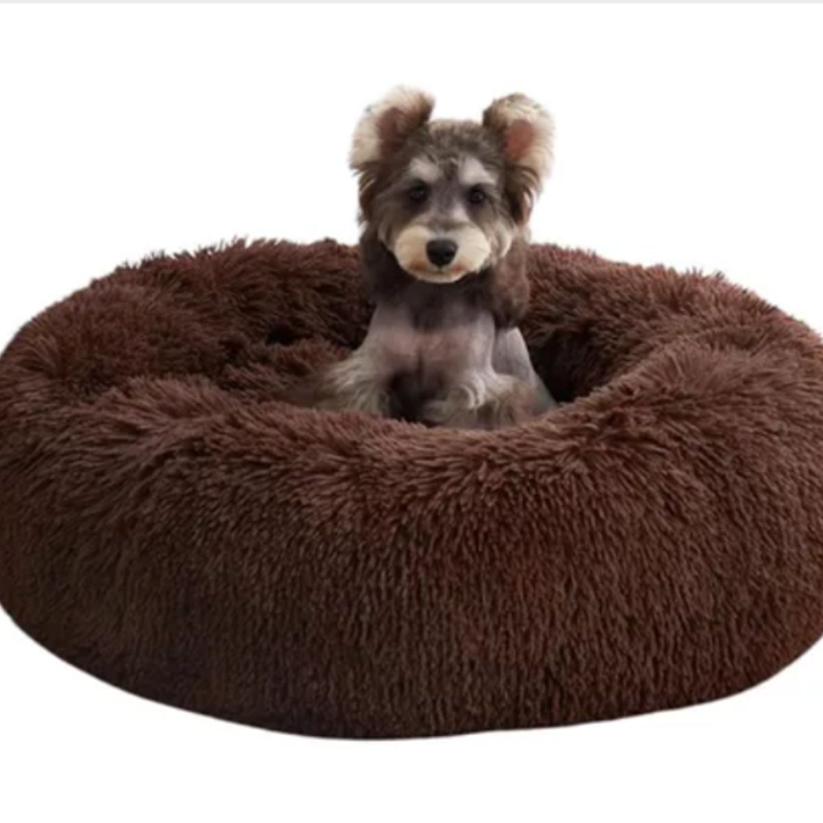 MASCO TODO - Cama Antiestrés Felpa para Mascotas Perros Gatos 60cm Café