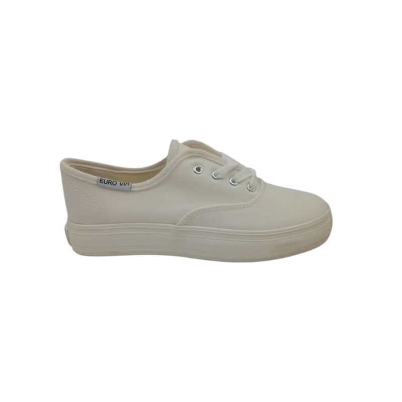 HERIEL - Zapatilla Blanca Textil Mujer