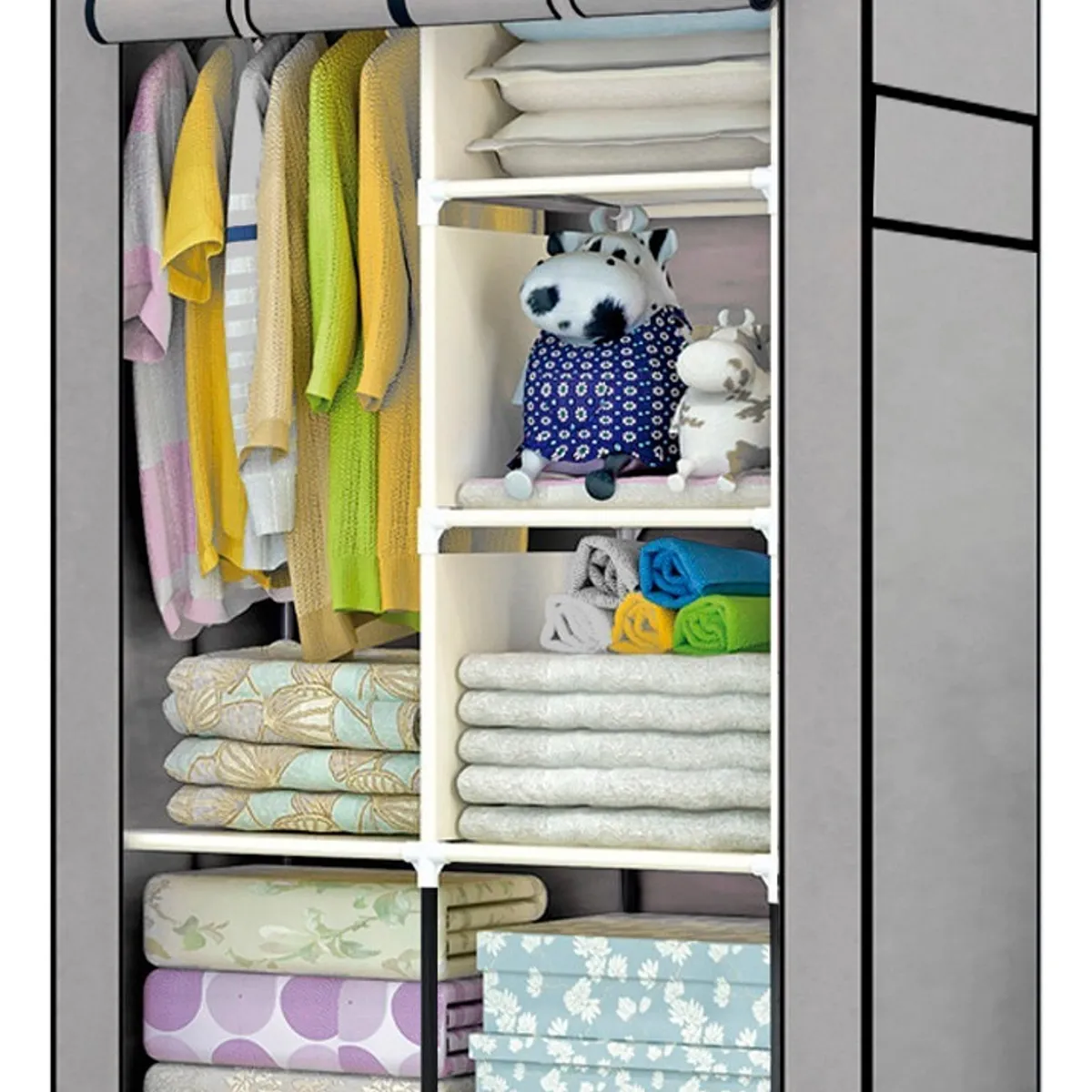 RACK & PACK - Closet Organizador Ropero Armario Armable de Tela Compartimiento 6 Anaqueles