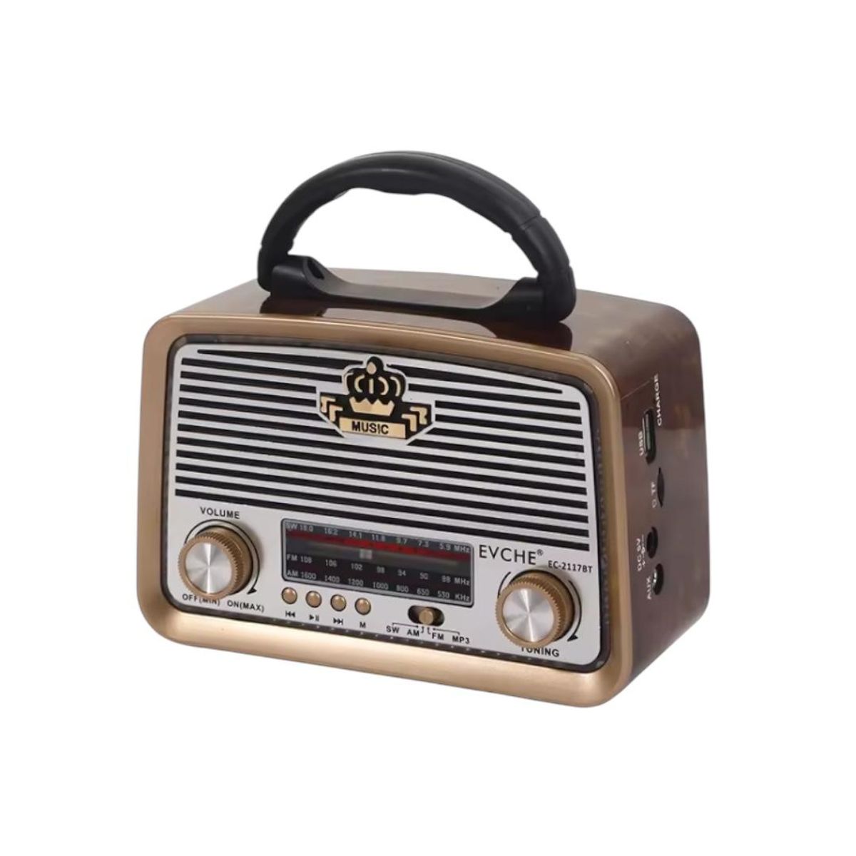 Radio Portátil Recargable Am Fm Sw Usb Memoria Mp3 Bluetooth, marca GENERICO - Foto Principal