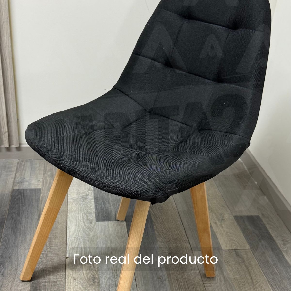 GENERICO - Silla Comedor Capitone Lino - Negro