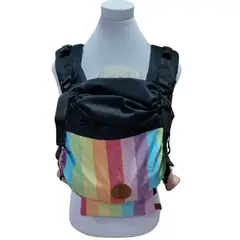 GENERICO - Mochila Primera Etapa Negra Fular Arcoiris