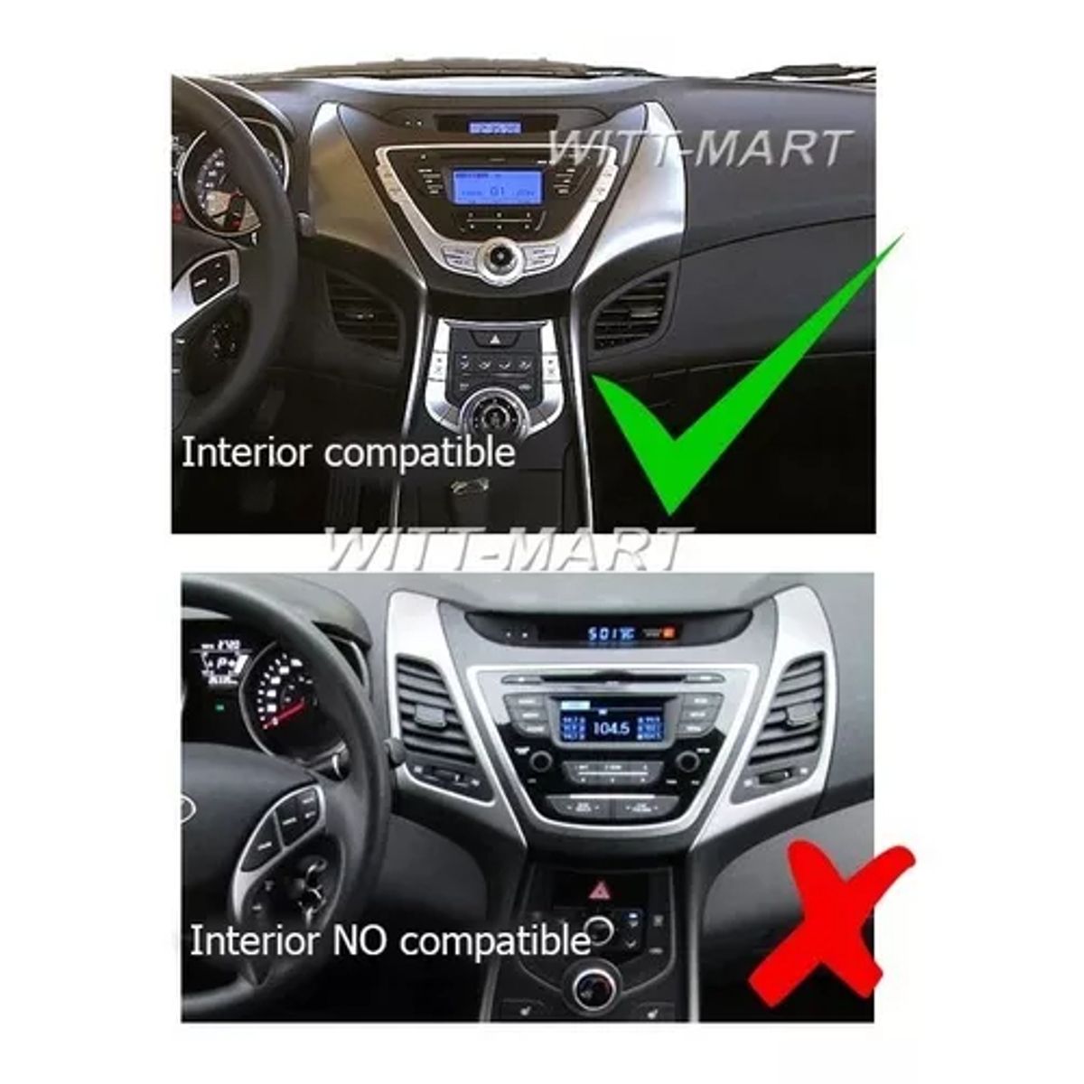 GENERICO - Bisel Adaptador Radio 9pul Hyundai Elantra 2014-2016 Karvas