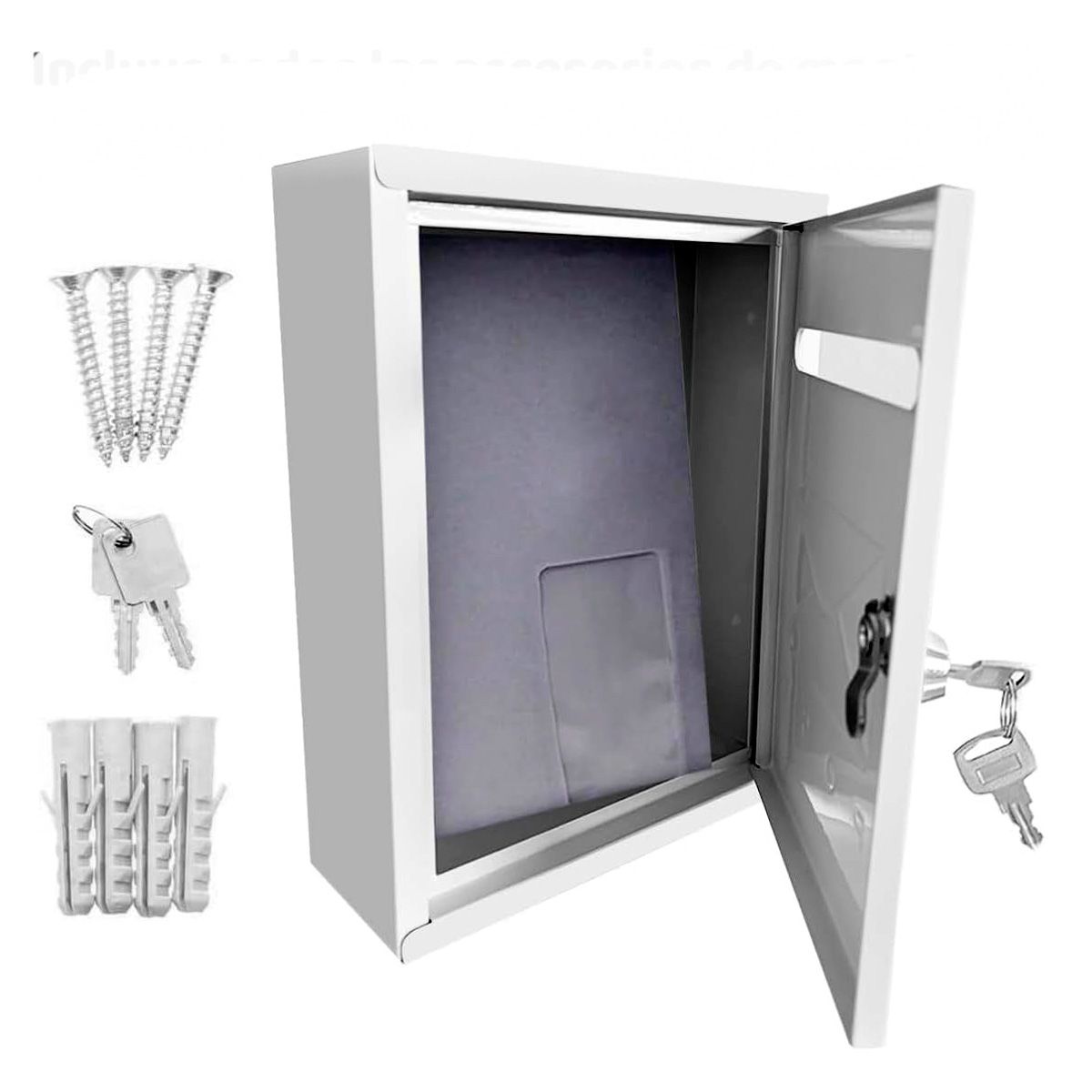 GENERICO - Buzon Cartas Metálico Llaves Seguridad Correspondencia